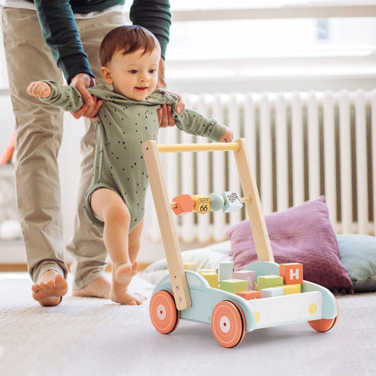 ROBUD Wooden Baby Walker Push With ABC 123 Traffic Sign Gifts For Todders 3 Year