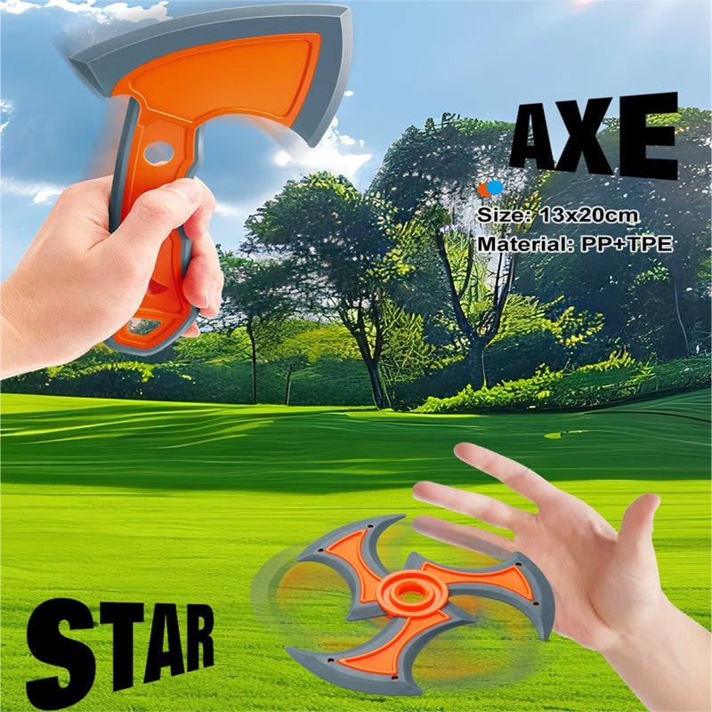 3-in-1 Outdoor Throwing Game Set - Includes Axes, Stars & Darts Fun Sports For Families And Kids