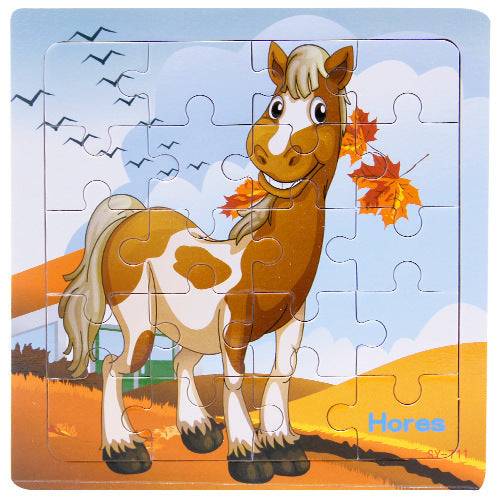 Children's poultry animal wooden puzzle