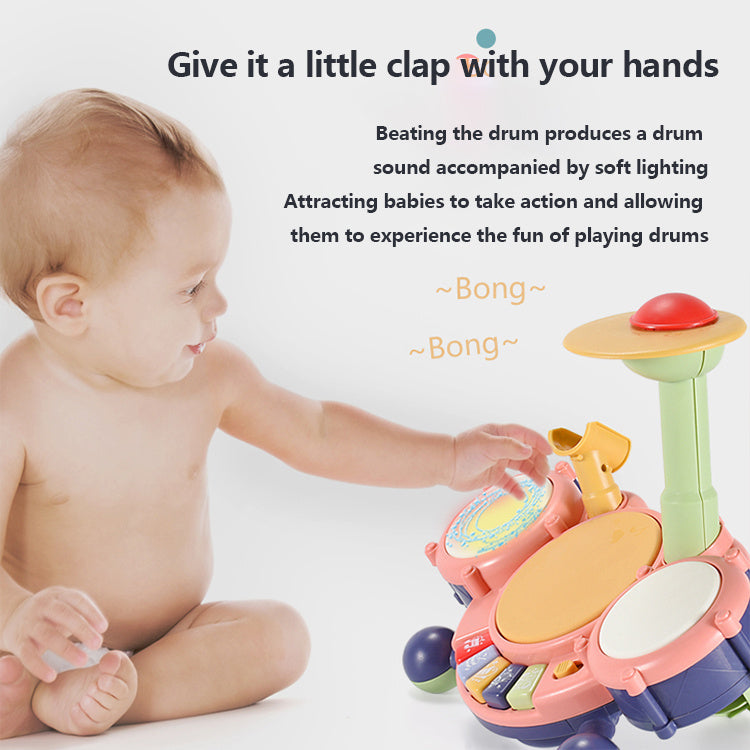 Children's Drum Set Piano Two In One, Enlightenment Electronic Drum Instrument Toys For Babies To Play Drums