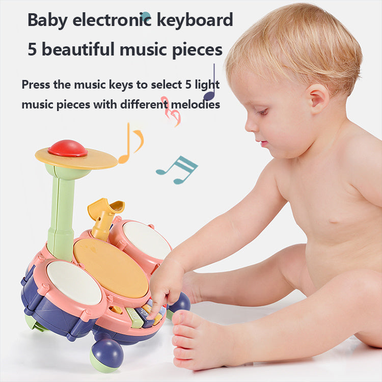 Children's Drum Set Piano Two In One, Enlightenment Electronic Drum Instrument Toys For Babies To Play Drums